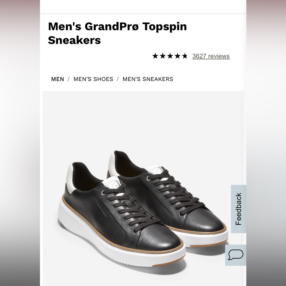 Cole Haan GrandPro Topspin Black Sneakers